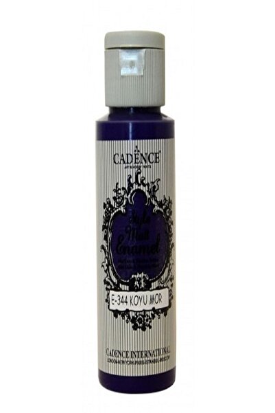 Cadence Style Mat Enamel Cam Boyası 344- Koyu Mor 59 ml (Porselen - Seramik B...