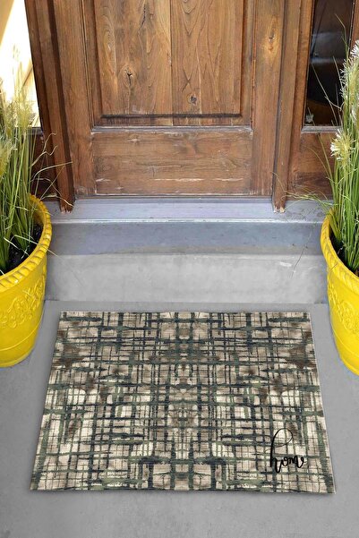 Evsebu Black Square Decorative Door Mat