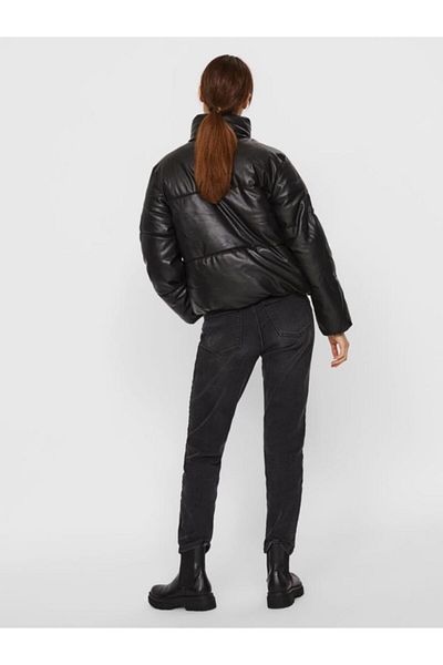 Vero Moda Γυναικείο Μαύρο Κοντό Παλτό Πουφερ Μέσης 10231837