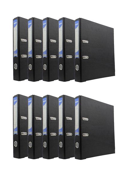 Noki Black Narrow Plastic Folder - Pack of 10 (56412-190)