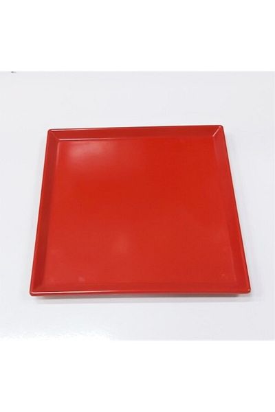 Evren 20*20cm Red Presentation Plate Thermo Melamine