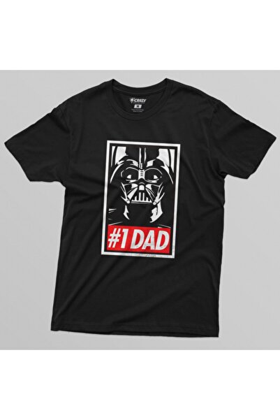 Crazy Ανδρικό μαύρο Star Wars Darth Vader # 1 Μπλουζάκι Μπαμπά