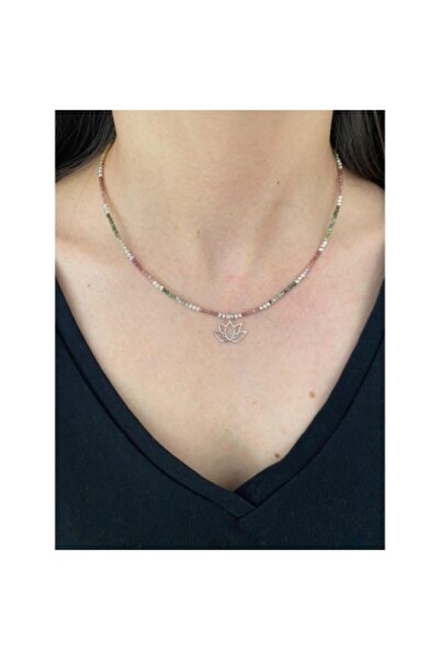 Roma Silvers Lotus Turmalin Taşlı Kolye