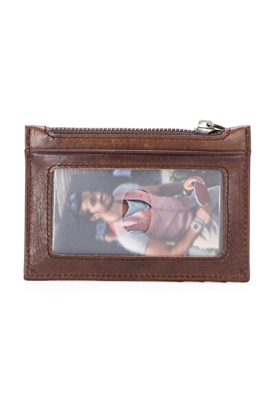 Contact’S Contacts Tono - Genuine Leather Ultra Slim Brown Men's Card Holder