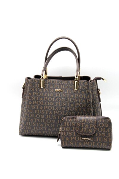 Just Polo Kadın Kahverengi El Ve Omuz Çantası & Cüzdan Kombini