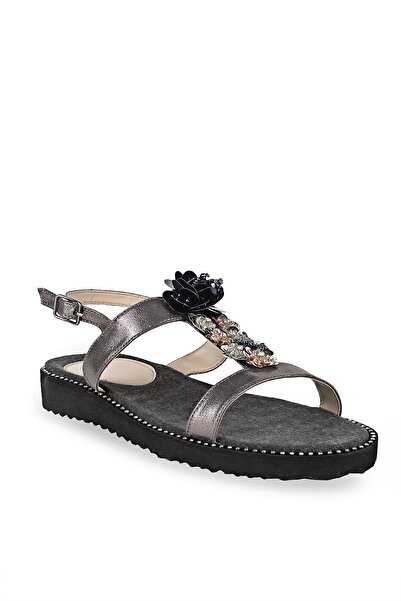 Crash Kadın Platin Renk Motifli Sandalet