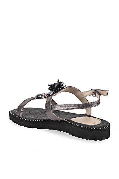 Crash Kadın Platin Renk Motifli Sandalet