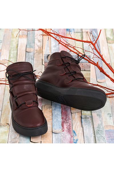 NOOSY Women's Burgundy Genuine Leather Boots