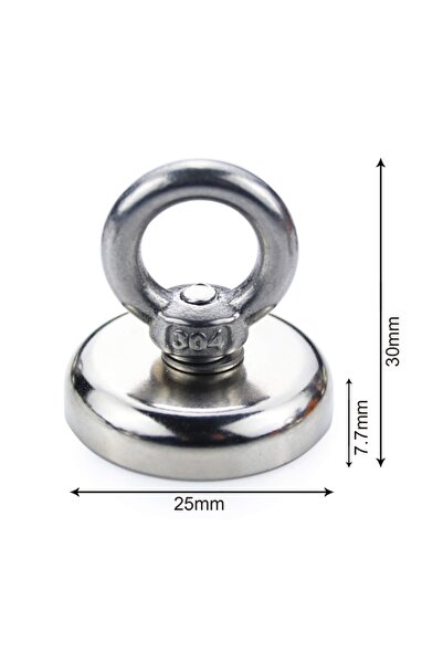 Dünya Magnet Magnet Fishing, 25mm Askılı Güçlü Neodyum Mıknatıs, Kurtarma Mıknatısı
