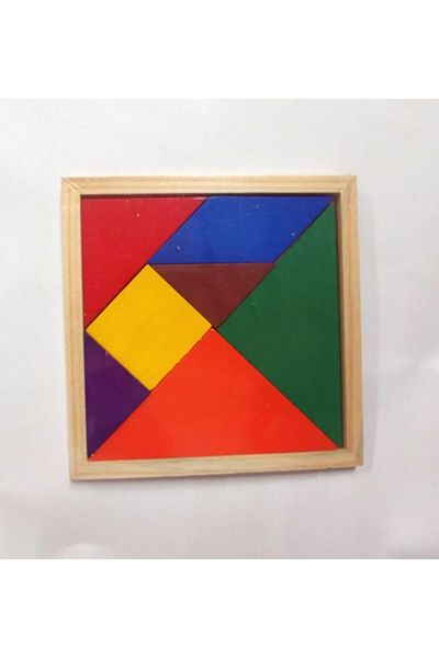 Tangram 7 Pieces Wooden Puzzle Brain Intelligence Math Geometry Game