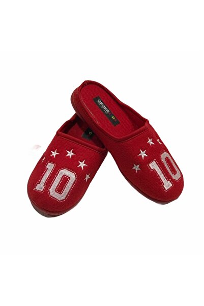 GEZER Unisex Çocuk Kırmızı Beyaz Taraftar Terlik