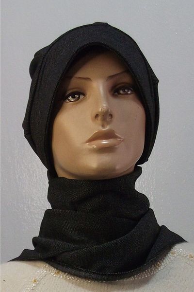 eflin Scarf Hat Bonnet; black