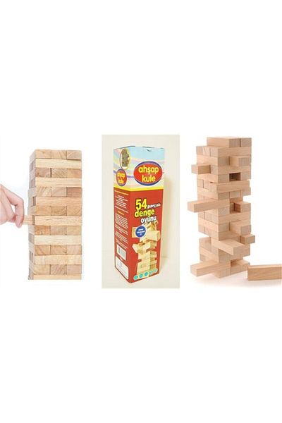 Magic Hobby لعبة Jenga الخشبية المكونة من 54 قطعة - قطع مريحة