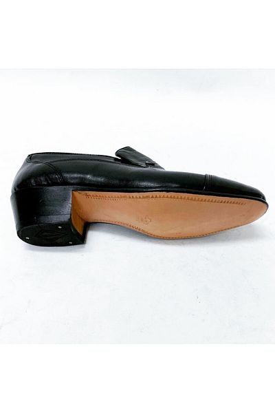 stok83 Ανδρικά μαύρα παπούτσια Τετάρτης από γνήσιο δέρμα