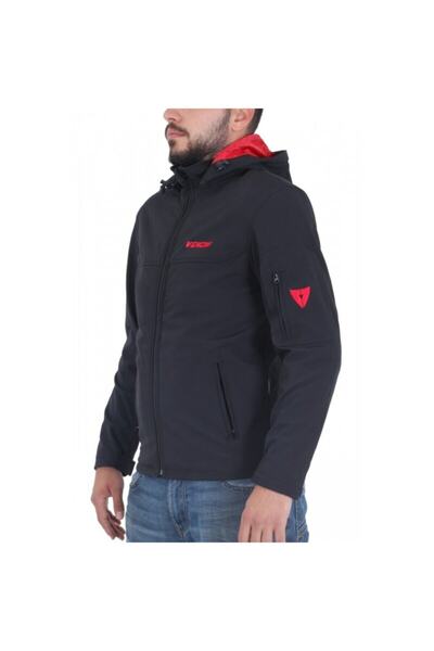 VENOM Unisex Siyah Kırmızı Jaws Soft Shell Motosiklet Ceketi