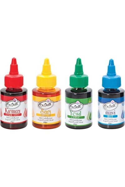 Dr. Gusto Dr Gusto Likit Gıda Boyaları 4'lü Kırmızı-sarı-yeşil-mavi 60 gr