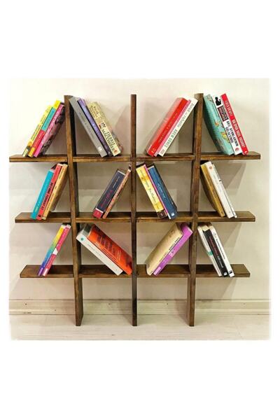 Üsküp Yapı Masif Ceviz Rengi Dekoratif Duvar Rafı