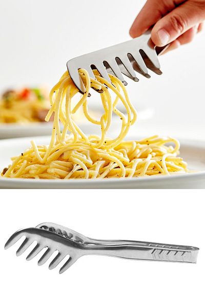 Kazanabil Stainless Steel Pasta Serving Tongs
