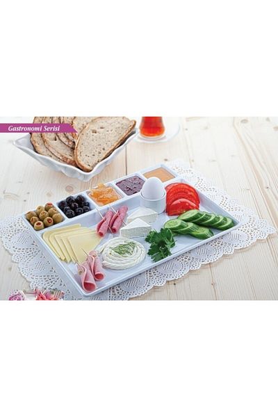 Evren Thermo Unbreakable Melamine White Compartmented Breakfast Plate