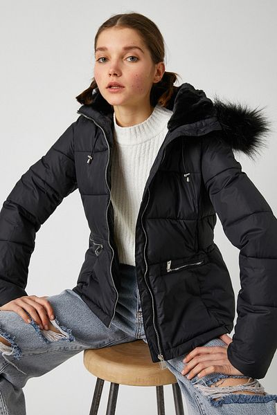 Koton Women's Black Coat 1KAL08036OW
