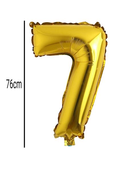 E Elmas Number 7 Foil Balloon Gold (76cm)