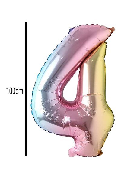 E Elmas بالون فويل رقم 4 ملون (100سم)