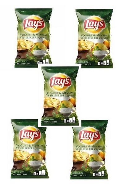 Lay's Lays Yogurt - Seasonal Greens, Super Size Chips, 5 Pieces