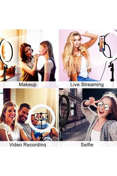 Coverzone Youtuber Led Işıklı Halka 13 Inch Selfie/yayıncı/makyaj Işığı 210 Cm Tripod