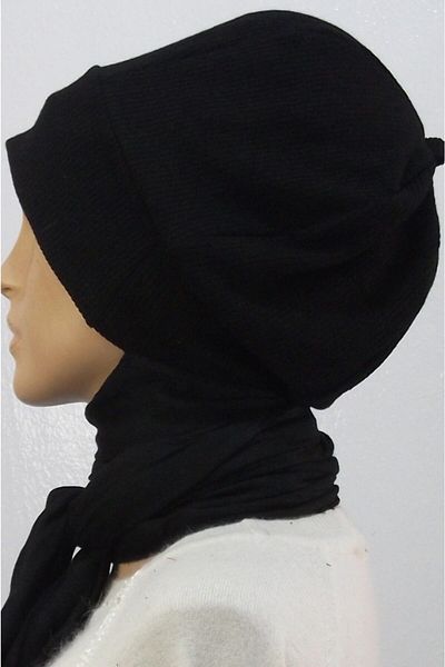 eflin Scarf Hat Bonnet; black