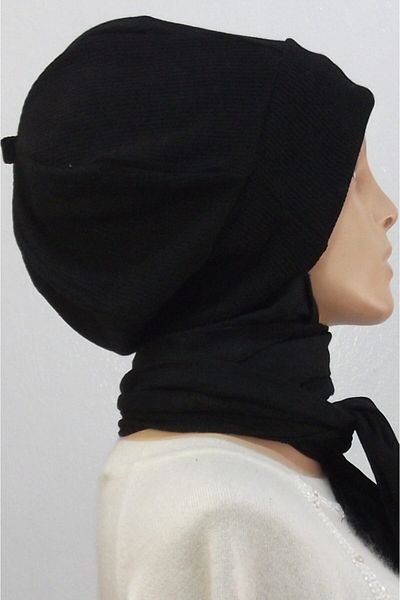 eflin Scarf Hat Bonnet; black