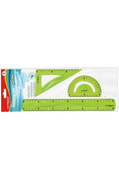 KEYROAD Flexible Drawing Set (30 Cm-60 And 180 Degree)- Green Color Unbreakable