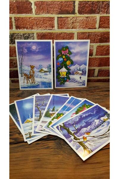 Hureggo Nostaljik Kış Kartpostalı 10 Lu Set