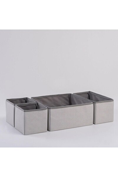 E-LİFE HOME Сірий смугастий ящик і набір внутрішніх органайзерів