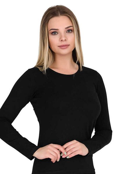 Berrak Women's Black Cotton Long Sleeve Badi