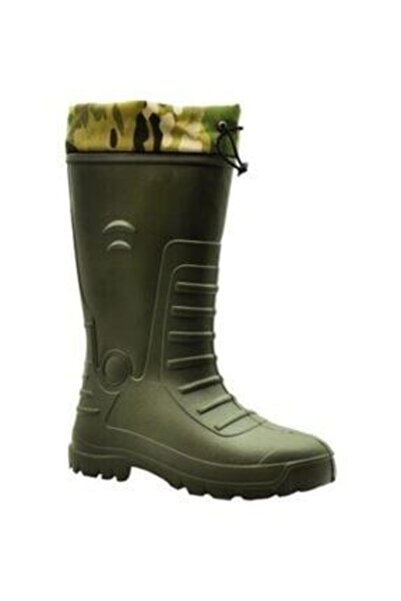 GEZER Kauçuk Yeşil Uzun Avcı Çizme-balıkçı Çizme-çıkarılabilir Çoraplı