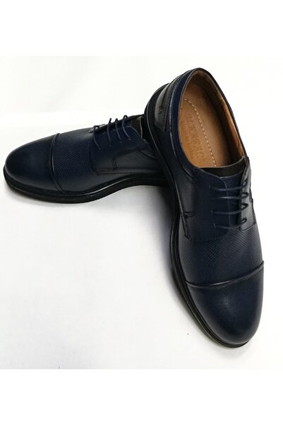 BM Home Ανδρικά κομψά καθημερινά κλασικά παπούτσια με δερμάτινα μπλέ μπλέ μπλέ