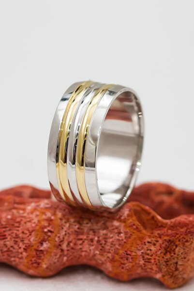 Silver Self Güüş Alyans Bombe Çizgili