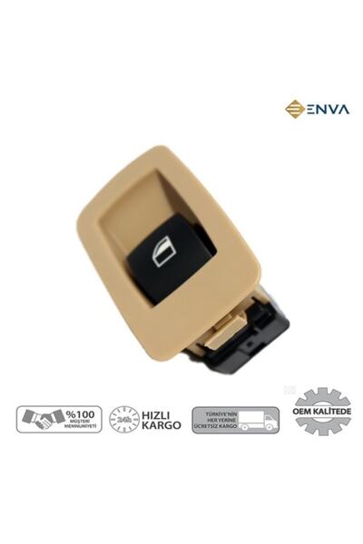 Enva Bmw E90 Kasa Sağ Ön - Sağ / Sol Arka Kapı Cam Açma Düğmesi (bej Çerçeve)