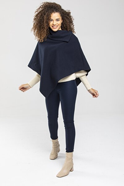 Pitti Women's Navy Blue Poncho 70257-p