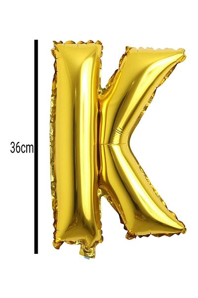 E Elmas Letter K Foil Birthday Balloon Gold (36cm)