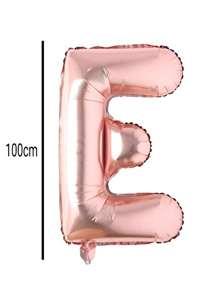 E Elmas E Harfi Folyo Doğum Günü Balonu Rose Gold (100cm)