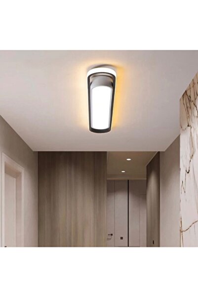 Genel Markalar Modern Led Elips Dekoratif Plofonyer Avize Dış Siyah / Iç Beya...