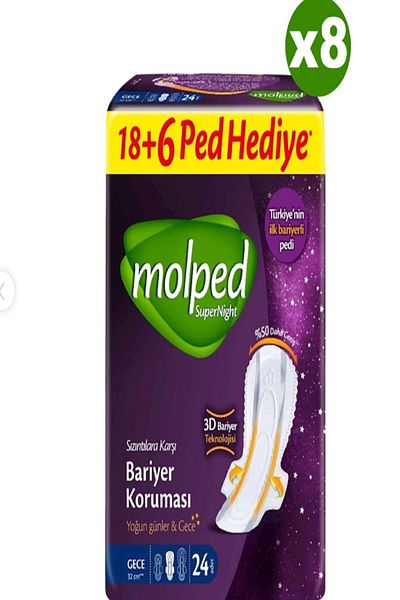 Molped Supernight 24-Piece Economical Night Giant Pack - 8 Pack