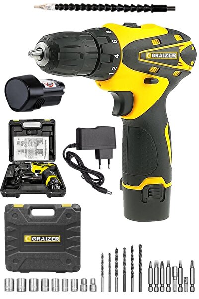 Graizer Alman 24 V Sjs Çift Metal Şanzuman Çift Akülü Şarjlı Vidalama Matkap ...