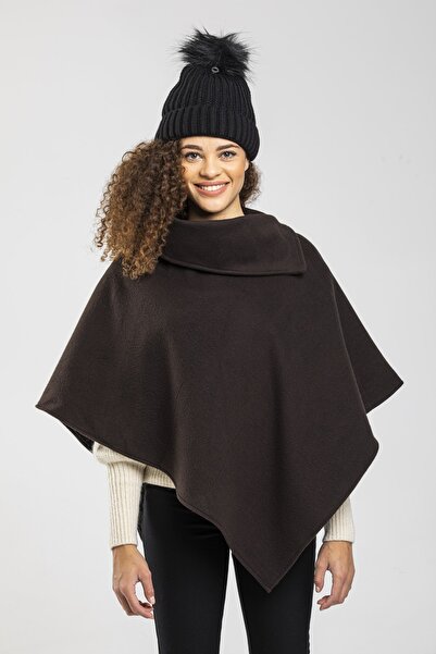 Pitti Women's Brown Wool Poncho 70257-p