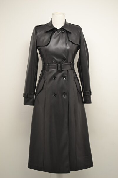 Abacı Kadın Siyah Trenç