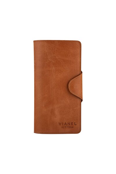 Garbalia Portofel tip portofoliu unisex Izev Axel Crazy Leather Tan