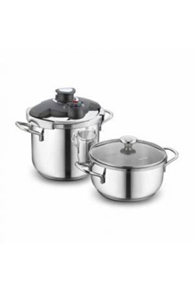 KORKMAZ A171 Alia 4+7 Lt Çelik 4 Parça Düdüklü Tencere Seti
