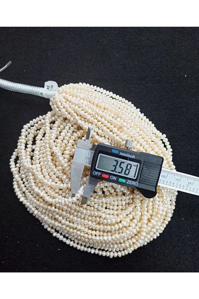 Yüksel Boncuk 3*4 mm Natural Baroque Pearl String Natural Stone
