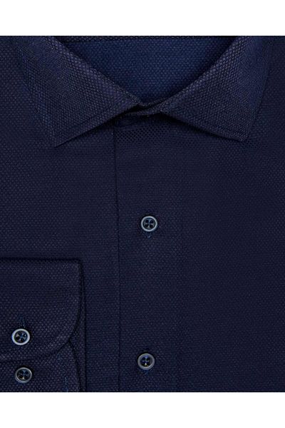 SÜVARİ Ανδρικό πουκάμισο με μοτίβο Slim Fit Navy Blue